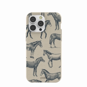 London Fog Vintage Gallop iPhone 14 Pro Max Case Minimal Texture Hybrid Finish Texture