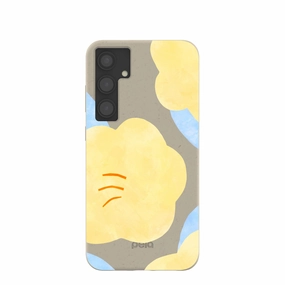 London Fog Yellow Flowers Samsung Galaxy S24 (Plus) Case Casual Look Textured Detail
