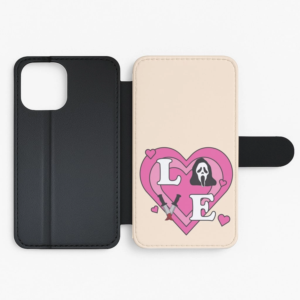 Colorful Accent Love Ghost Flip / Wallet Phone Case