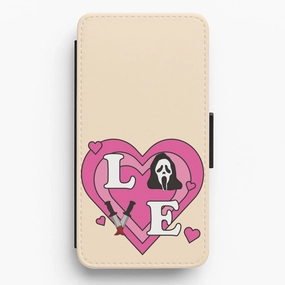Elegant Build Texture Love Ghost Flip / Wallet Phone Case