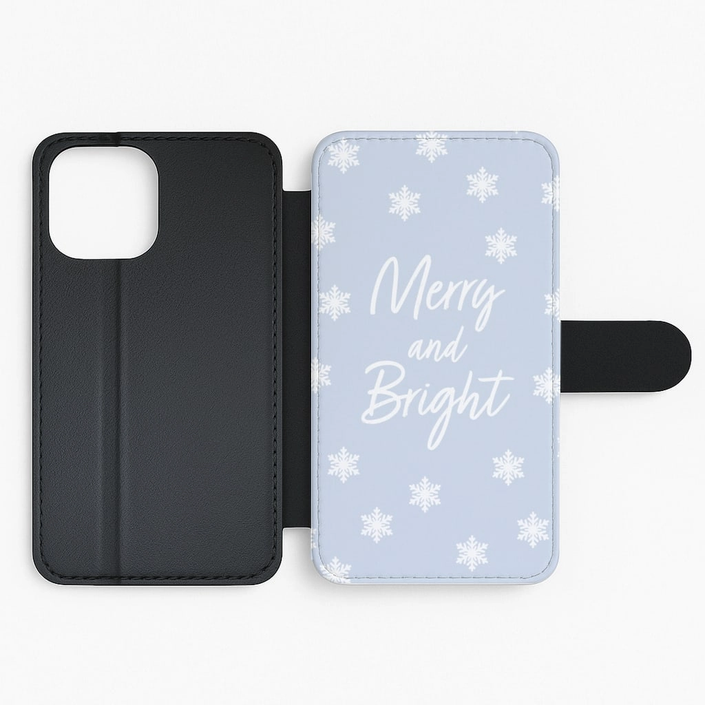 Daily Carry Premium Texture Design Merry And Bright - Christmas Flip / Wallet Phone Case