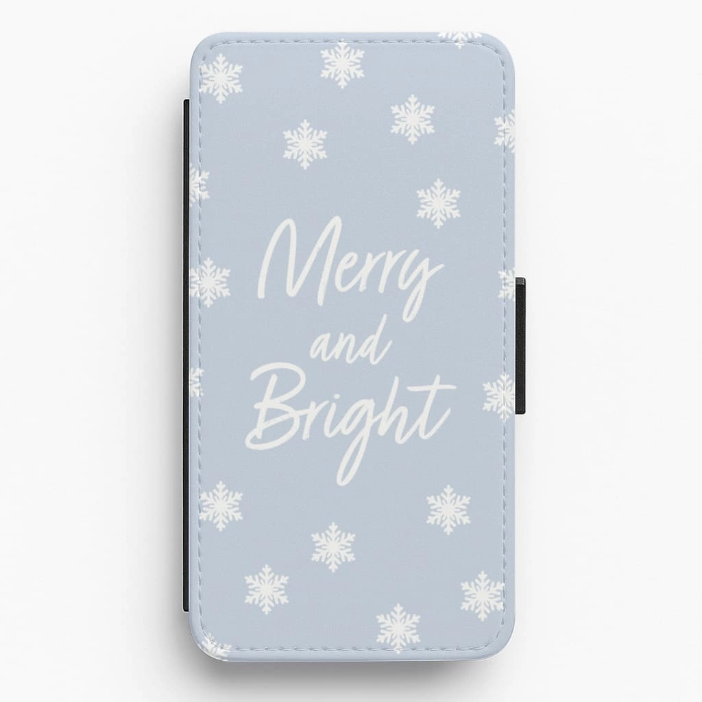 Simple Style Merry And Bright - Christmas Flip / Wallet Phone Case
