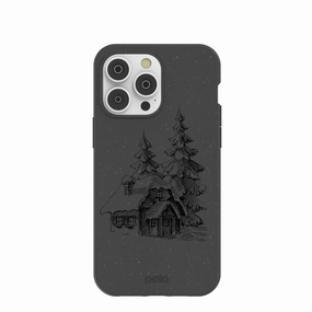 Black Lone Cabin iPhone 14 Pro Max Case Hybrid Pattern Design Portable Protection