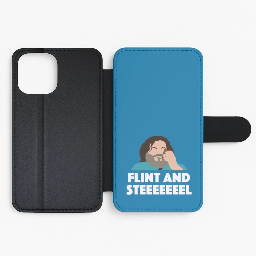Portable Fit Flint And Steel Flip / Wallet Phone Case