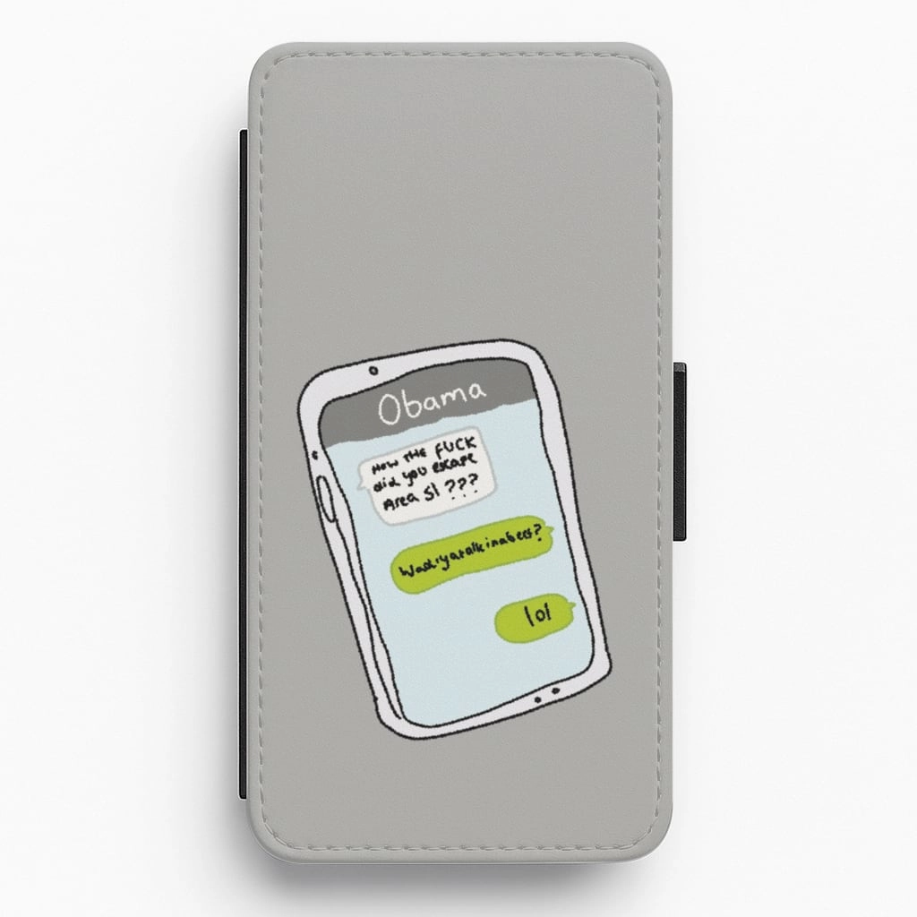 Hybrid Build Strong Surface Messaging Obama Flip / Wallet Phone Case