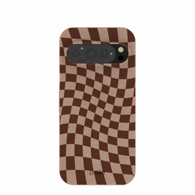 Clear Edge Chocolate Brown Cafe Check Google Pixel 9/9 Pro Case