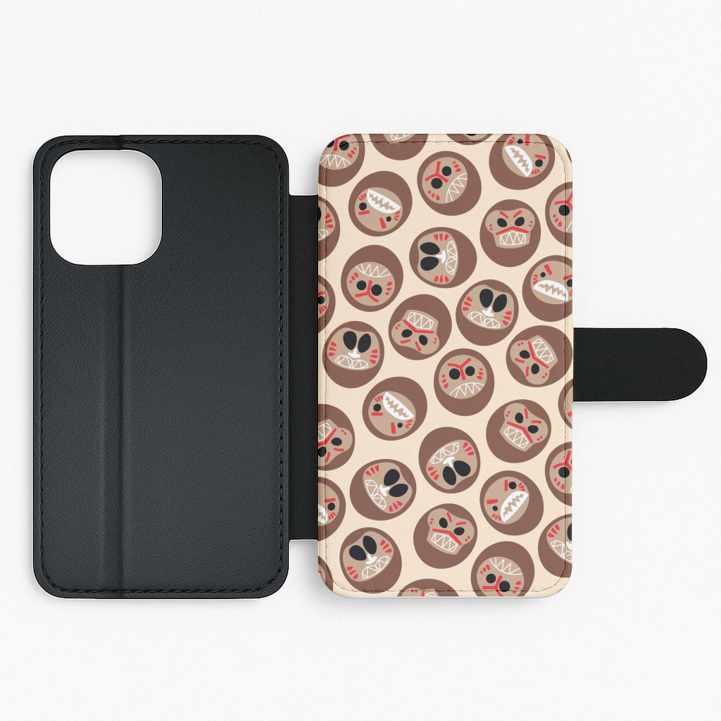 Mask Face Flip / Wallet Phone Case Compact Texture Layer Modern Grip Design