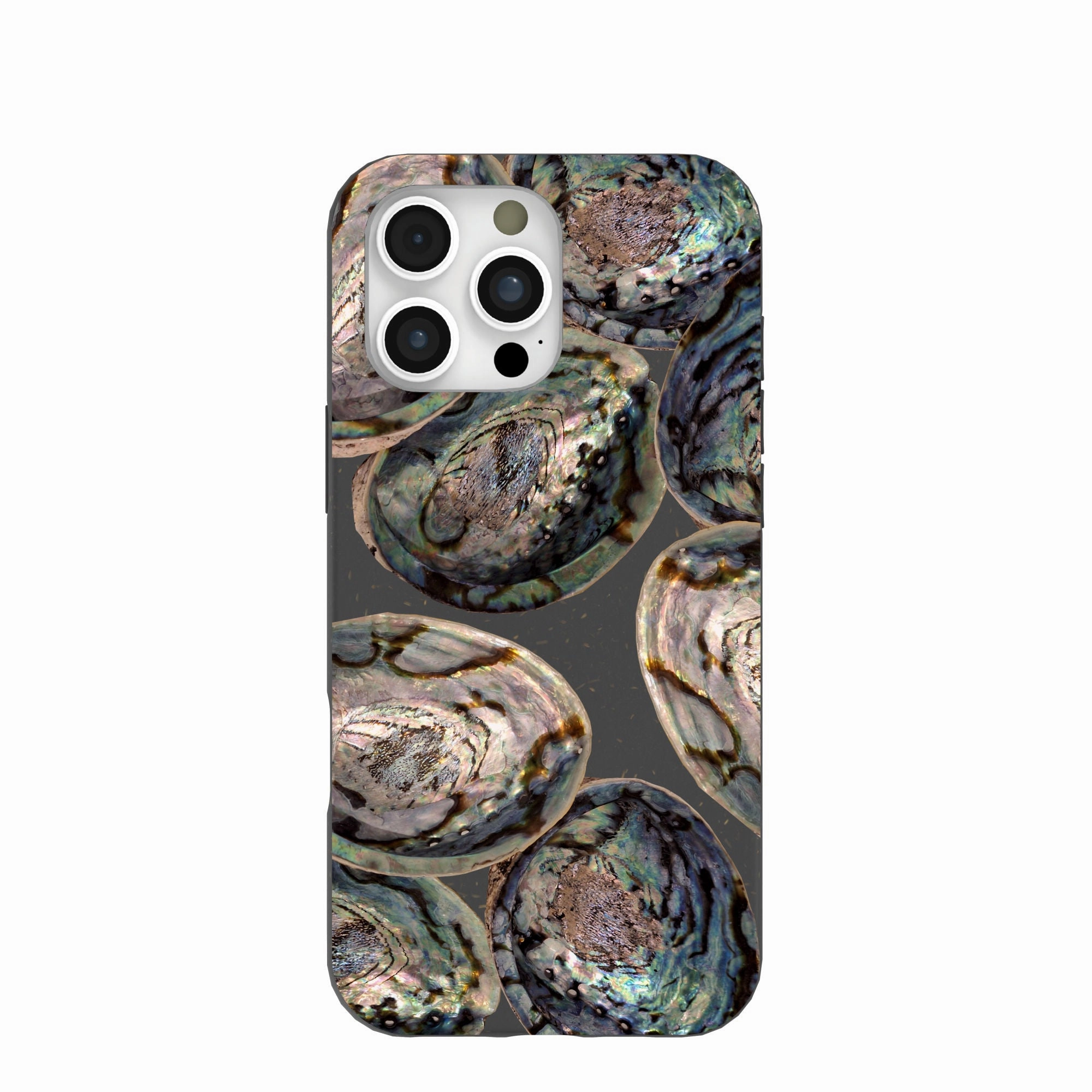 Black Abalone Shells iPhone 16 Pro Max Case Everyday Comfort Soft Layered Design