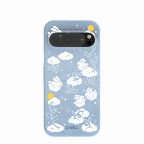 Powder Blue Fluffy Flower Google Pixel 9/9 Pro Case Comfort Fit Edge