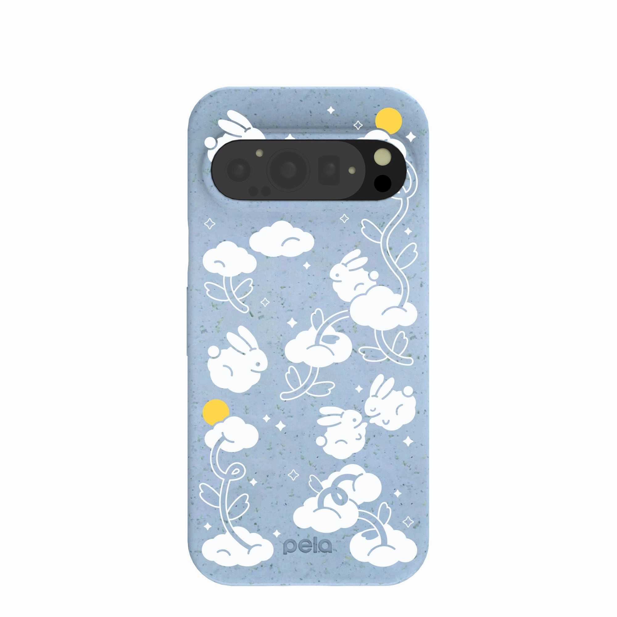 Powder Blue Fluffy Flower Google Pixel 9/9 Pro Case Comfort Fit Edge