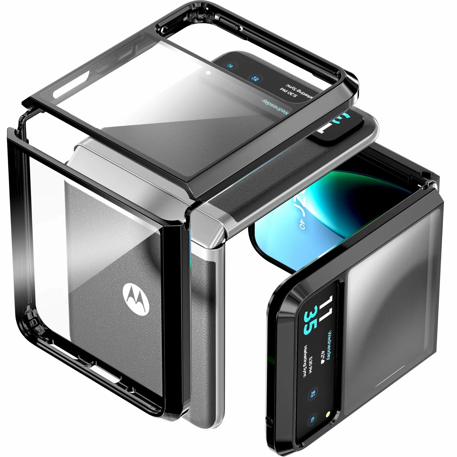 Premium Edge Design Durable Edge Motorola Razr 40 / Razr (2023)  Hybrid Shockproof Clear Slim Acrylic Case Cover Flexible Hinge Rib