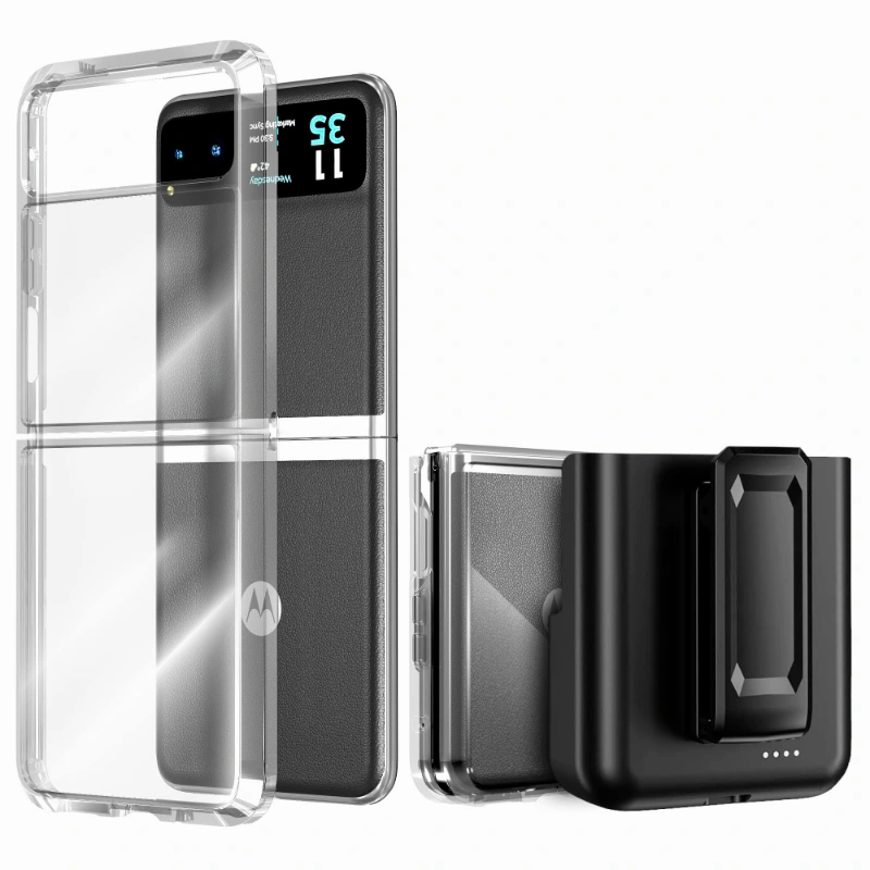 Motorola Razr 40 / Razr (2023)  Hybrid Shockproof Clear Slim Acrylic Case Cover Flexible Hinge Rib Refined Look