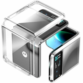 Motorola Razr 40 / Razr (2023)  Hybrid Shockproof Clear Slim Acrylic Case Cover Flexible Hinge Rib Matte Surface