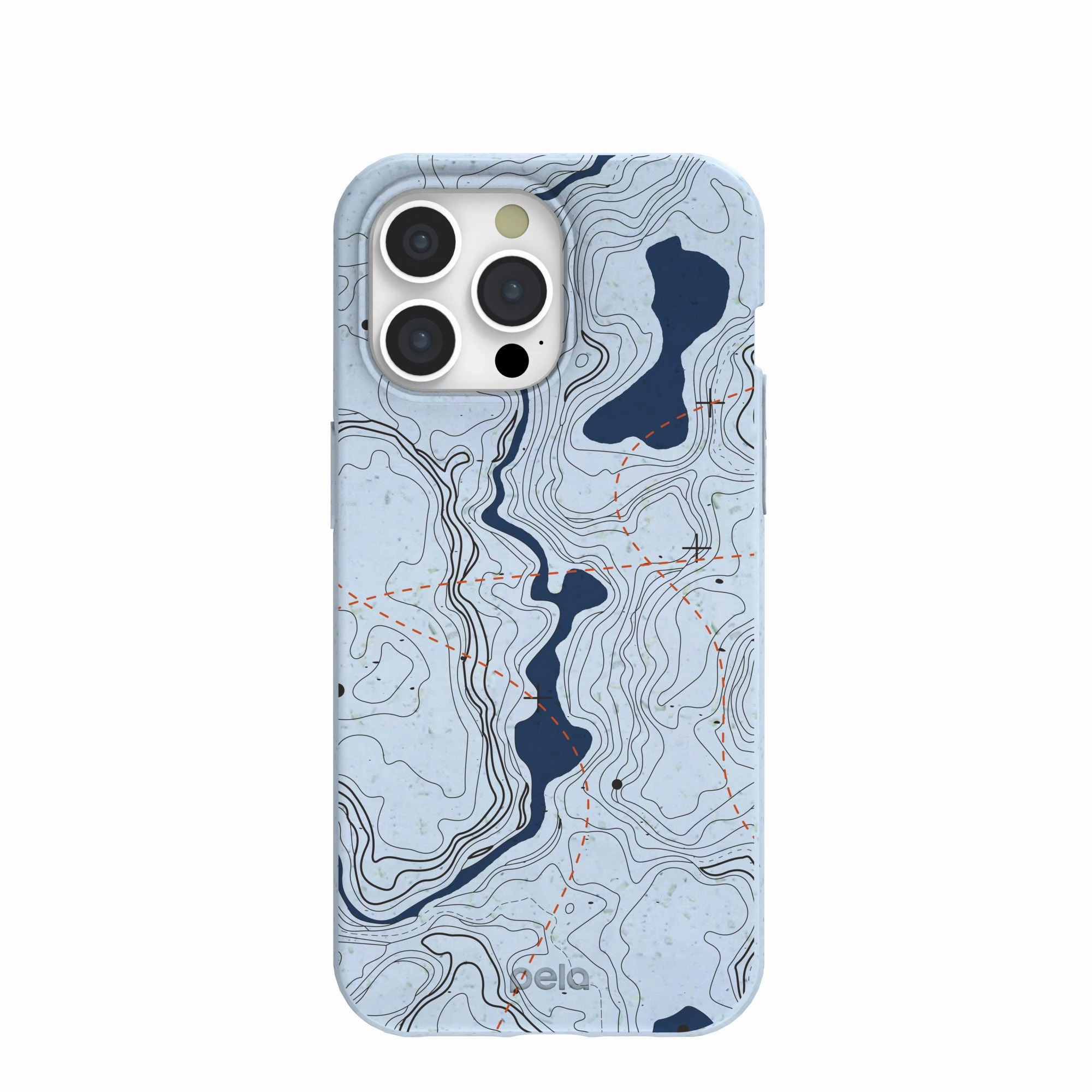 Impact Cushion Powder Blue Contour Lines iPhone 15 Pro Max Case