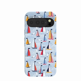 Powder Blue Sails and Seagulls Google Pixel 10/10 Pro Case Light Structure Protective Corners