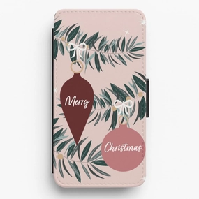 Unisex Design Merry Christmas Flip / Wallet Phone Case
