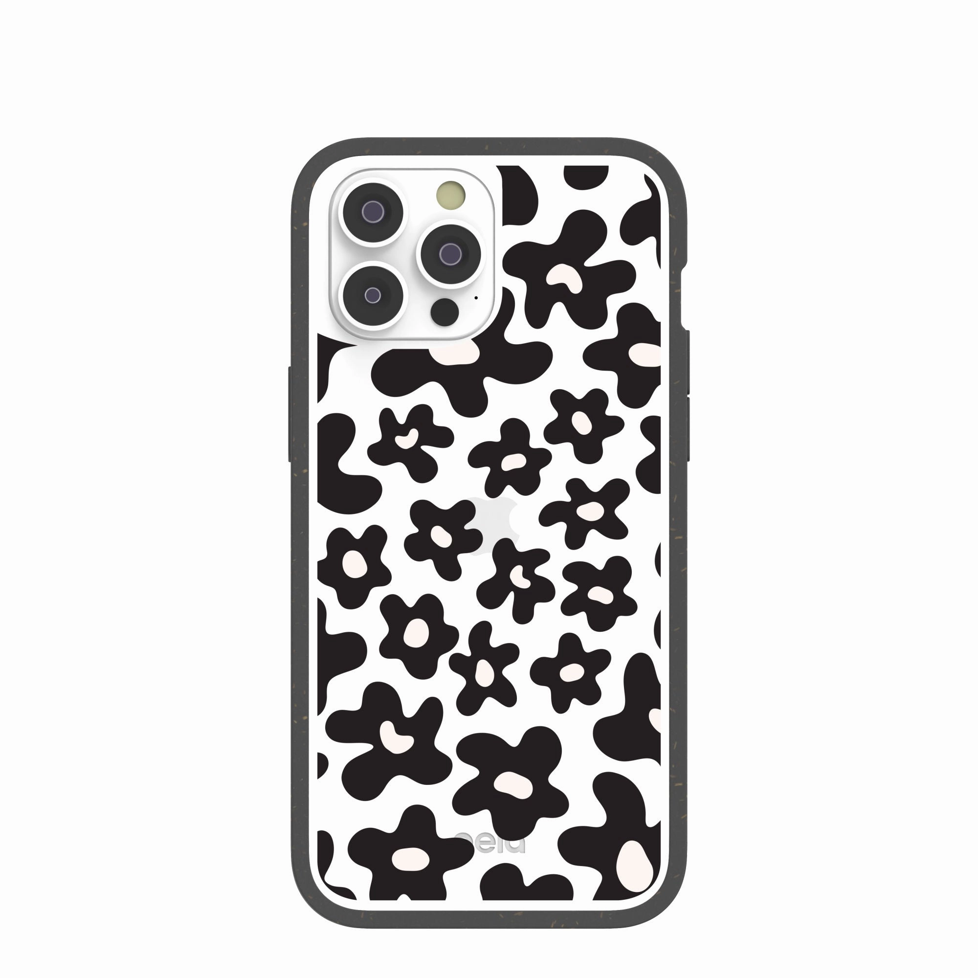 Clear Floral Wall iPhone 14 Pro Max Case With Black Ridge Stylish Look Clear Edge