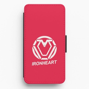 Grip Enhanced Metal Heart Symbol Flip / Wallet Phone Case