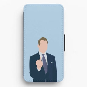 Durable Texture Layer Middle Finger Flip / Wallet Phone Case