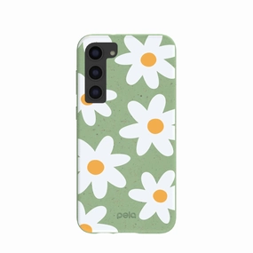 Clear Protection Minimal Feel Sage Green Daisy Samsung Galaxy S23 (Plus) Case
