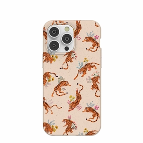 Fashion Texture Urban Minimalism Seashell Whimsical Tigers iPhone 14 Pro Max Case