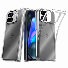 Reusable Material Smooth Fit Google Pixel 9 Pro Fold (2024) Hybrid Shockproof Clear Slim Acrylic Case Cover Flexible Hinge Rib
