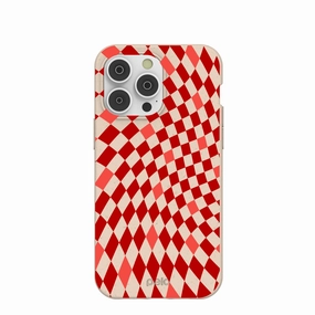 Seashell Red Checks iPhone 14 Pro Max Case Premium Touch