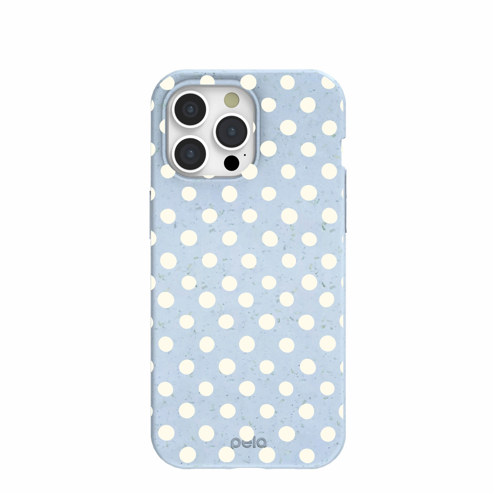 Matte Look Finish Simple Style Powder Blue Indigo Dots iPhone 15 Pro Max Case