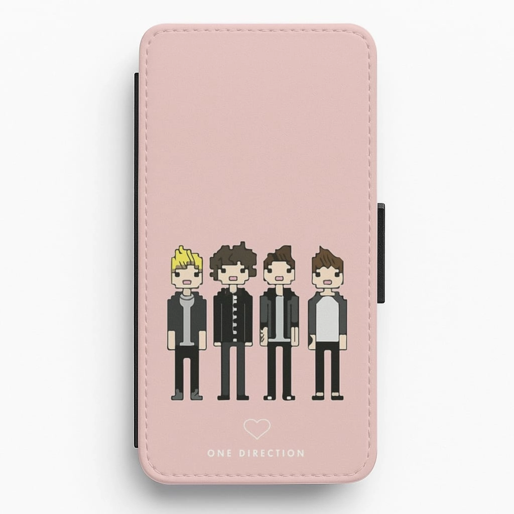 Cartoon One Direction Flip / Wallet Phone Case Rugged Outline Travel Accessory