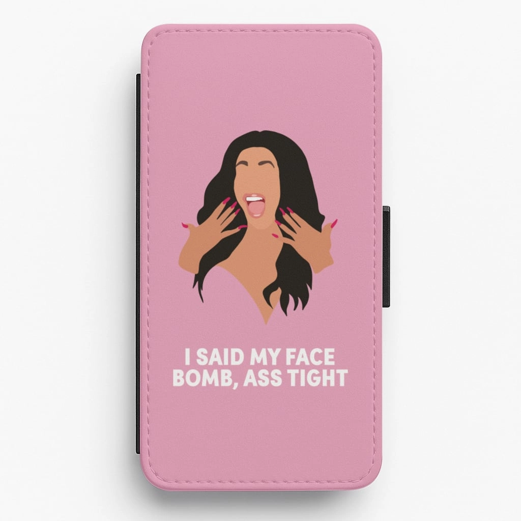 Shock Resistant Luxury Build Cardi B - Ass Tight Flip / Wallet Phone Case