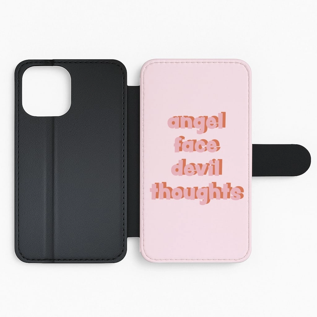 Compact Feel Vivid Pattern Angel Face Devil Thoughts Flip / Wallet Phone Case
