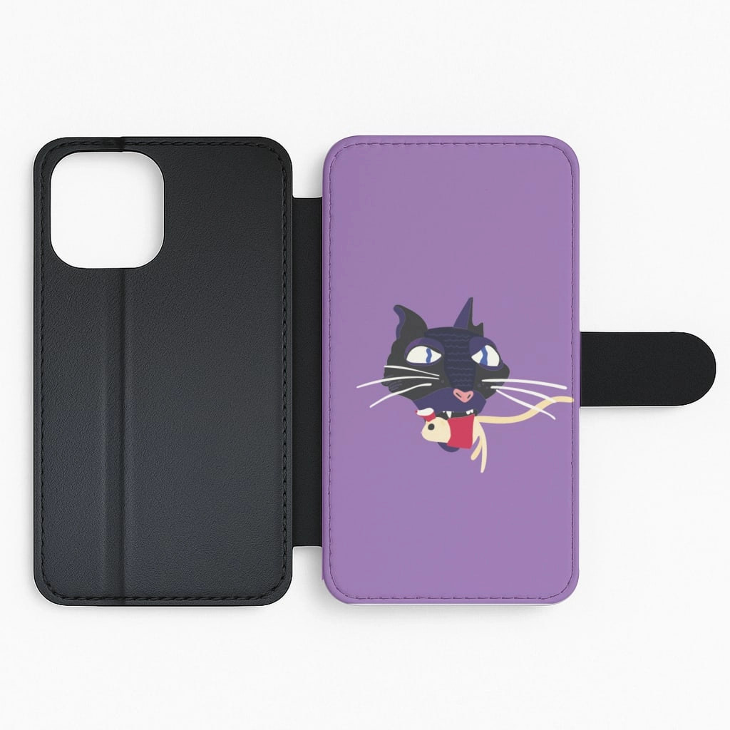 Minimal Pattern Texture Creative Style Mouse Eating Flip / Wallet Phone Case
