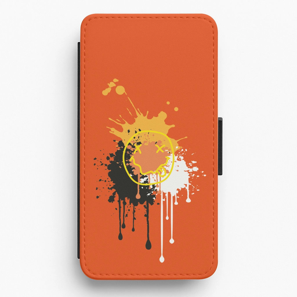 Orange Graffiti - Skate Aesthetic  Flip / Wallet Phone Case Soft Surface Layer