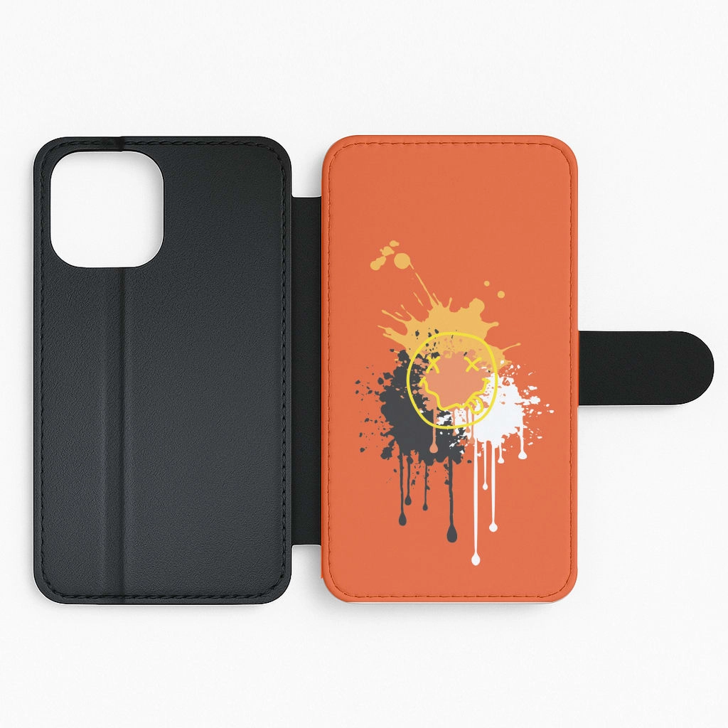 Orange Graffiti - Skate Aesthetic  Flip / Wallet Phone Case Minimal Form