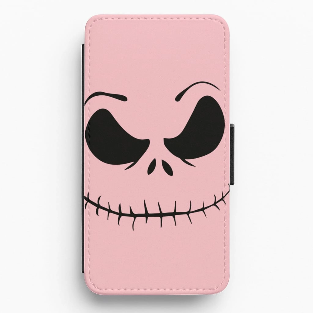Pink Jack Skeleton Flip / Wallet Phone Case Compact Shell Camera Protection