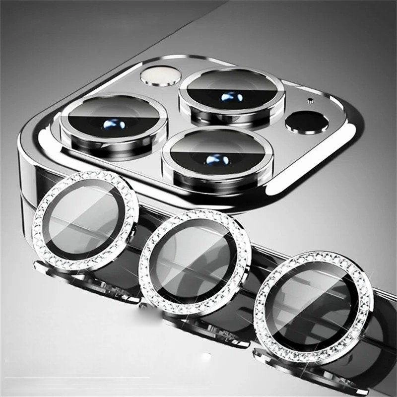 iPhone 15 Series Glitter Diamond Camera Lens Protector Crystal Finish Minimal Build Texture