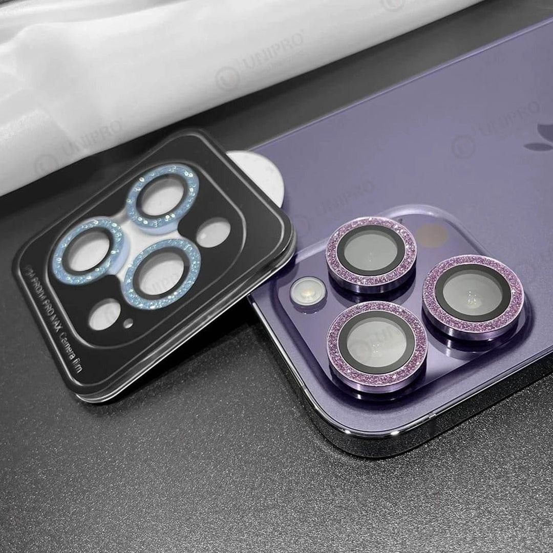 iPhone 15 Series Glitter Diamond Camera Lens Protector Smooth Layer Texture