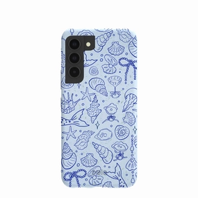 Durable Pattern Texture Trendy Look Powder Blue Ocean Charms Samsung Galaxy S22 Case