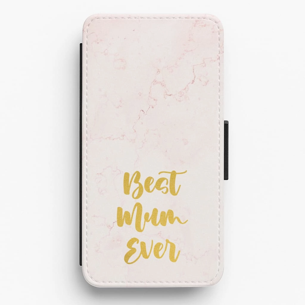 Vivid Gradient Golden Best Mum Ever Flip / Wallet Phone Case