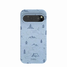 Durable Texture Finish Powder Blue Camp Nights Google Pixel 9/9 Pro Case