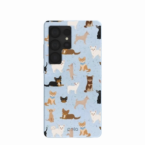 Powder Blue Chihuahua Charms Samsung Galaxy S25 Ultra Case Port Protection Modern Design Texture