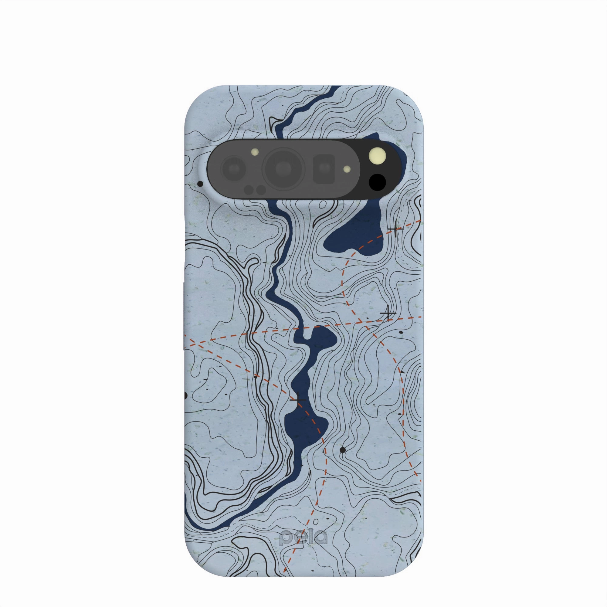 Ergonomic Texture Soft Layer Powder Blue Contour Lines Google Pixel 9/9 Pro Case