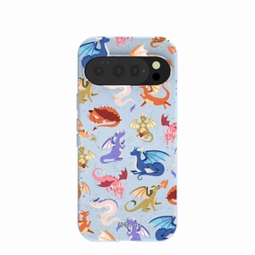 Powder Blue Dragon Cuties Google Pixel 10/10 Pro Case Soft Protection Layer Soft Detail