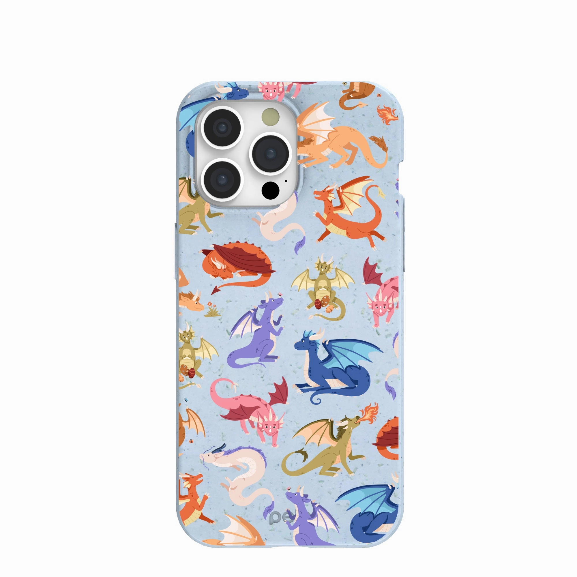 Powder Blue Dragon Cuties iPhone 15 Pro Max Case Protective Build