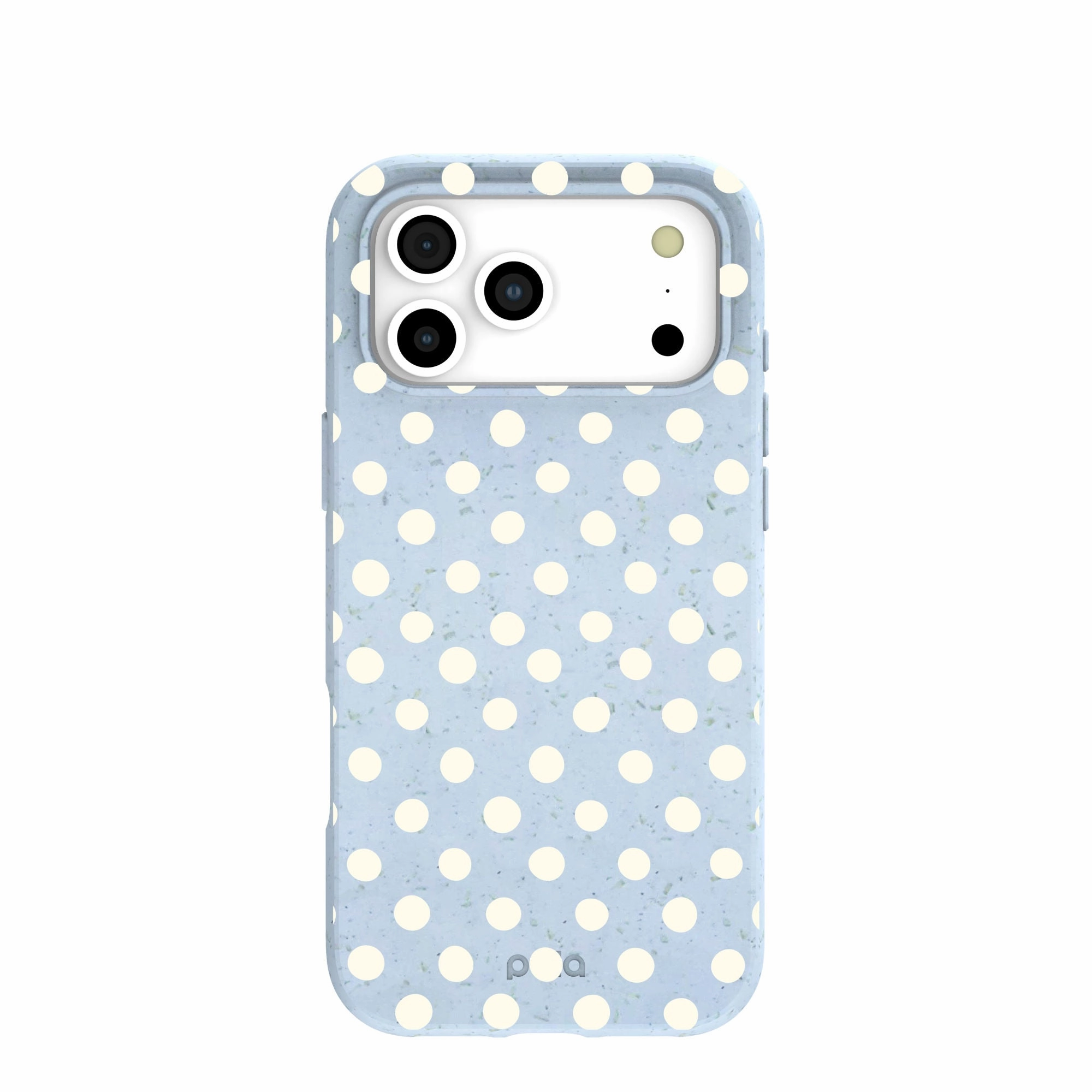 Marble finish Powder Blue Indigo Dots iPhone 17 Pro Max Case