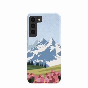 Powder Blue Mountains and Blooms Samsung Galaxy S22 Case Compact Build Protective Gear