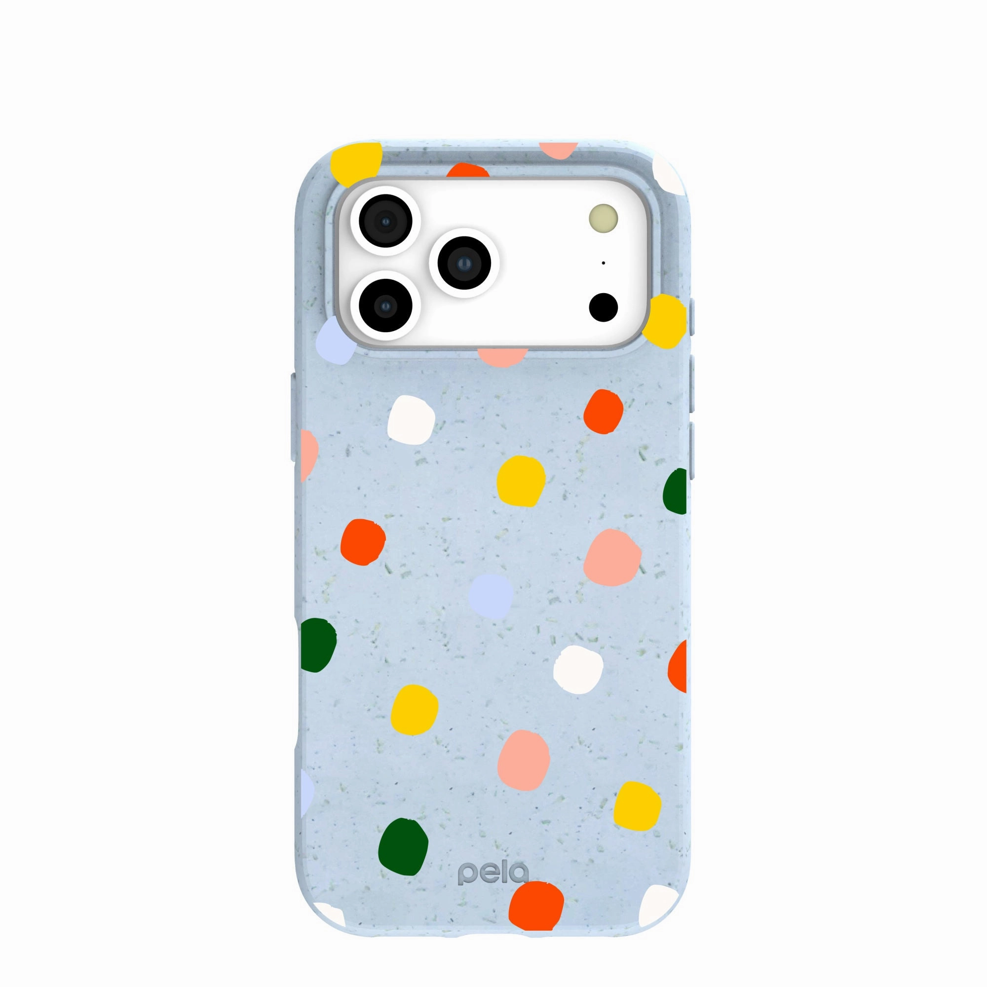 Urban Style Soft Edging Powder Blue Rainbow Dots iPhone 17 Pro Max Case