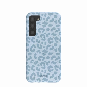 Powder Blue Sky Leopard Samsung Galaxy S23 (Plus) Case Easy Grip