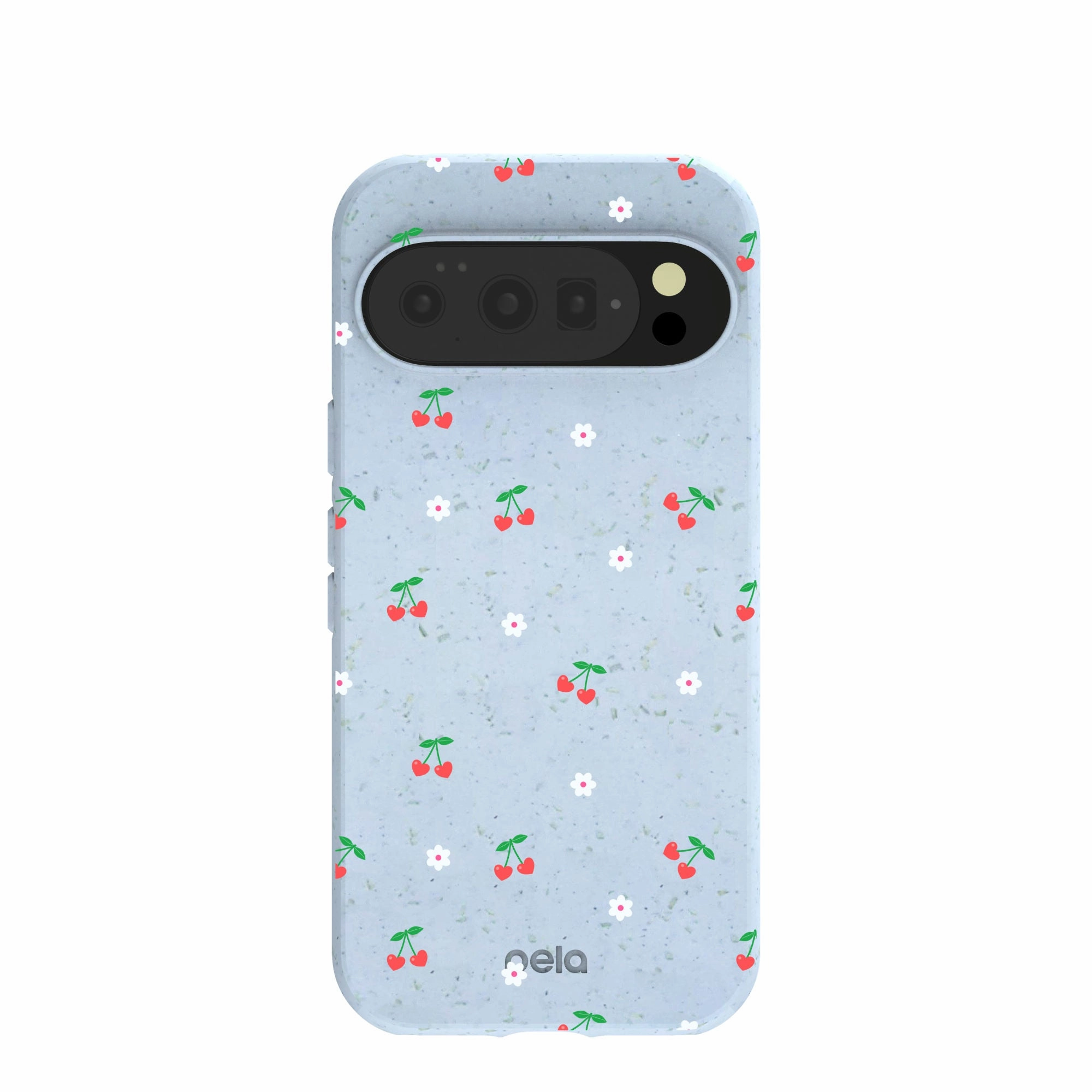 Powder Blue Sweet Cherries Google Pixel 10/10 Pro Case Glossy surface Protective Surface