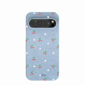 Light Protection Trendy Texture Powder Blue Sweet Cherries Google Pixel 9/9 Pro Case
